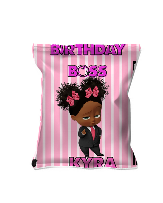 Pink Boss Baby Chip Bag (Canva Edit)