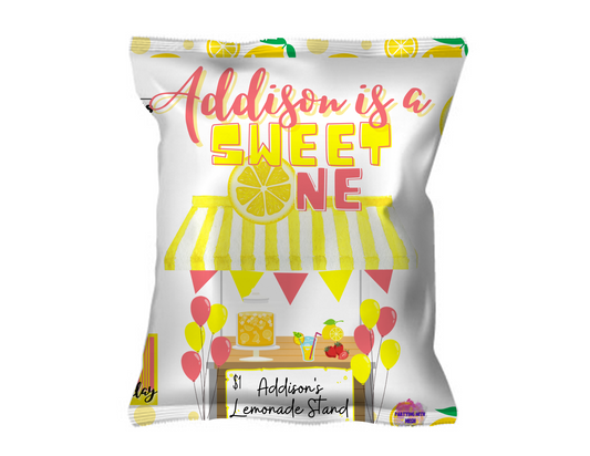 Lemonade themed Chip Bag (Canva Edit) (